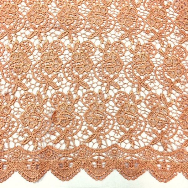 Scalloped Floral Lace PEACH